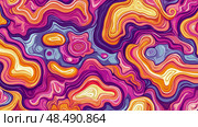 Swirling chromatic abstraction with fluid elements, suitable for use as digital wallpaper and print design. Стоковое AI-изображение, AI-художник Данила Большаков / Фотобанк Лори