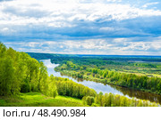 Река Клязьма с Лысой горы в Гороховце. Стоковое фото, фотограф Илья Старков / Фотобанк Лори
