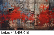 weathe red brick background ai generated. Стоковое AI-изображение, AI-художник Vectorwin / Фотобанк Лори