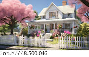 picket house 2021 ai generated. Стоковое AI-изображение, AI-художник Vectorwin / Фотобанк Лори