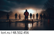 water road closed flood ai generated. Стоковое AI-изображение, AI-художник Vectorwin / Фотобанк Лори