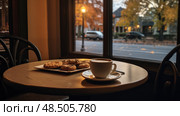 relaxation coffeeshop table ai generated. Стоковое AI-изображение, AI-художник Vectorwin / Фотобанк Лори