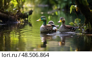 pd duck on water ai generated. Стоковое AI-изображение, AI-художник Vectorwin / Фотобанк Лори