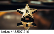 photo gold star review ai generated. Стоковое AI-изображение, AI-художник Vectorwin / Фотобанк Лори