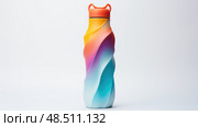 collapsible water bottle white background ai generated. Стоковое AI-изображение, AI-художник Vectorwin / Фотобанк Лори