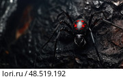 venomous black widow ai generated. Стоковое AI-изображение, AI-художник Vectorwin / Фотобанк Лори