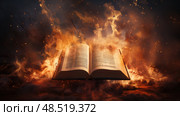 b bible on fire ai generated. Стоковое AI-изображение, AI-художник Vectorwin / Фотобанк Лори