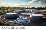 separation wastewater treatment plant ai generated. Стоковое AI-изображение, AI-художник Vectorwin / Фотобанк Лори