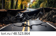 traffic road broken ai generated. Стоковое AI-изображение, AI-художник Vectorwin / Фотобанк Лори