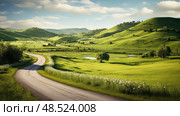 curve road turn ai generated. Стоковое AI-изображение, AI-художник Vectorwin / Фотобанк Лори