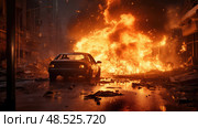 flames fire explosion ai generated. Стоковое AI-изображение, AI-художник Vectorwin / Фотобанк Лори