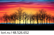 suncontrast line art trees ai generated. Стоковое AI-изображение, AI-художник Vectorwin / Фотобанк Лори