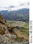 View of Cherek gorge in the Caucasus mountains. Стоковое фото, фотограф Юлия Белоусова / Фотобанк Лори