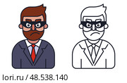 Character male fraudster in mask. Financial fraud. Стоковая иллюстрация, иллюстратор Вячеслав Беспутин / Фотобанк Лори