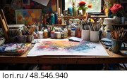 sketchbooks desk photos ai generated. Стоковое AI-изображение, AI-художник Vectorwin / Фотобанк Лори