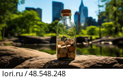 urban message in bottle ai generated. Стоковое AI-изображение, AI-художник Vectorwin / Фотобанк Лори