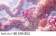 A close-up view of a collection of pink and white items clustered together. Стоковое AI-изображение, AI-художник Данила Большаков / Фотобанк Лори