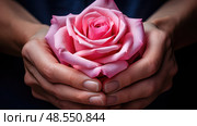 hand painted pink rose ai generated. Стоковое AI-изображение, AI-художник Vectorwin / Фотобанк Лори
