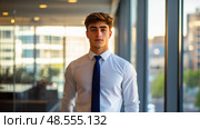 professional blue tie ai generated. Стоковое AI-изображение, AI-художник Vectorwin / Фотобанк Лори