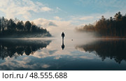 serenity walking on water ai generated. Стоковое AI-изображение, AI-художник Vectorwin / Фотобанк Лори