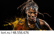 naomi black female athlete ai generated. Стоковое AI-изображение, AI-художник Vectorwin / Фотобанк Лори