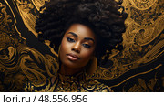 contrast black woman smirk ai generated. Стоковое AI-изображение, AI-художник Vectorwin / Фотобанк Лори