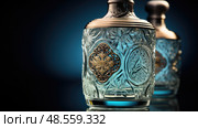 glasswork gin bottles ai generated. Стоковое AI-изображение, AI-художник Vectorwin / Фотобанк Лори