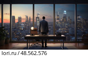 wdow man in home office ai generated. Стоковое AI-изображение, AI-художник Vectorwin / Фотобанк Лори