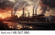 steam electricity plant ai generated. Стоковое AI-изображение, AI-художник Vectorwin / Фотобанк Лори