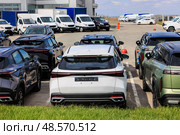 Cars For Sale Stock Lot Row Outside. Стоковое фото, фотограф Юрий Бизгаймер / Фотобанк Лори
