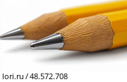 Macro Study of Yellow Pencils: Sharpened Tips for Precision Work. Стоковое AI-изображение, AI-художник Данила Большаков / Фотобанк Лори