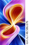 A colorful, abstract painting of a flower with a blue background. Стоковое AI-изображение, AI-художник Ярославский Максим / Фотобанк Лори