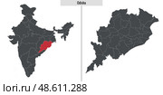 Map of Odisha state of India. Стоковая иллюстрация, иллюстратор Максим Гребешков / Фотобанк Лори
