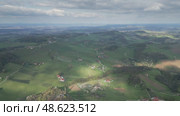 Vineyard fields on hills at sunset. Стоковое видео, видеограф Михаил Коханчиков / Фотобанк Лори
