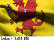 3D illustration flag of Somerset is a region of England. Waving. Стоковое фото, фотограф Максим Гребешков / Фотобанк Лори