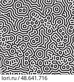 Vector black and white organic rounded lines pattern. Стоковая иллюстрация, иллюстратор Максим Гребешков / Фотобанк Лори
