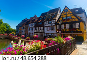 Little Venice on banks of Lauch river in historic center of Colmar, France. Стоковое фото, фотограф Яков Филимонов / Фотобанк Лори
