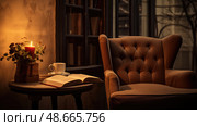 cfe coffee and a book ai generated. Стоковое AI-изображение, AI-художник Vectorwin / Фотобанк Лори