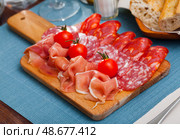 Cold cuts from Spanish ham and sausages. Стоковое фото, фотограф Яков Филимонов / Фотобанк Лори
