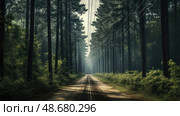 canopy powerlines road ai generated. Стоковое AI-изображение, AI-художник Vectorwin / Фотобанк Лори
