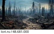 blackened california forest fire ai generated. Стоковое AI-изображение, AI-художник Vectorwin / Фотобанк Лори