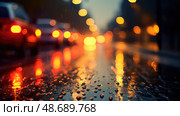 fog car lights ai generated. Стоковое AI-изображение, AI-художник Vectorwin / Фотобанк Лори