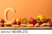 Витамин C (аскорбиновая кислота) / Vitamin C (ascorbic acid) Стоковое AI-изображение, AI-художник Александр Селезнев / Фотобанк Лори