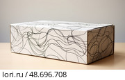 flowing line drawing box ai generated. Стоковое AI-изображение, AI-художник Vectorwin / Фотобанк Лори