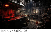 cobwebs halloween kitchen ai generated. Стоковое AI-изображение, AI-художник Vectorwin / Фотобанк Лори