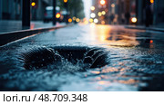storm drainage water ai generated. Стоковое AI-изображение, AI-художник Vectorwin / Фотобанк Лори