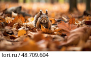 nuts leaf litter ai generated. Стоковое AI-изображение, AI-художник Vectorwin / Фотобанк Лори
