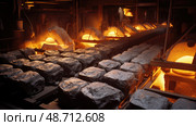 smelting metal refining ai generated. Стоковое AI-изображение, AI-художник Vectorwin / Фотобанк Лори