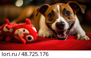 treats christmas gifts for dog ai generated. Стоковое AI-изображение, AI-художник Vectorwin / Фотобанк Лори