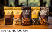 trailmix bags of nuts ai generated. Стоковое AI-изображение, AI-художник Vectorwin / Фотобанк Лори